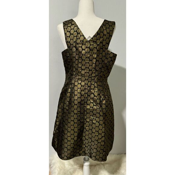 J. Crew MET black metallic Gold polka dots with pockets v neck 12 - Picture 8 of 8